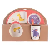 Cartoon Children 5 Pieces Tableware Animal Auxiliary Food Bowl Kindergarten  Plates Cups Dowl Spoons Forks