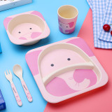 Square Cartoon Children 5 Pieces Tableware Animal Model Auxiliary Food Bowl Kindergarten Soup Bowl Dinner Bowl