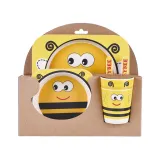 Cartoon Animal 5 Pieces Tableware Auxiliary Food Bowl Kindergarten Plates Cups Dowl Spoons Forks