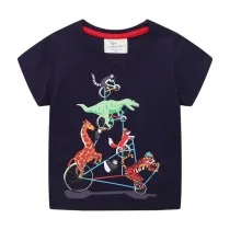 Toddler Boys T-shirts Animals Pattern Short Sleeve Cotton Tops