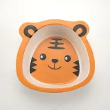5 Pieces Orange Tiger Bamboo Fiber Dinnerware Tableware Auxiliary Food Bowl Kindergarten Soup Dinner Bowl