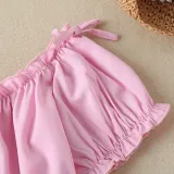 Toddler Girls Two-pieces Short Sleeve Top and Floral Shorts Set