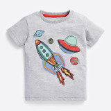 Toddler Boys T-shirts Cartoon Rockets Pattern Cotton Tops