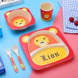 Square Animal Children 5 Pieces Tableware Auxiliary Food Bowl Kindergarten Soup Bowl Dinner Bowl