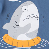 Toddler Boys T-shirts Cartoon Shark Round Collar Cotton Tops