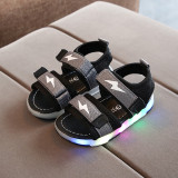 LED Light Toddler Kids Open-Toed Lightning Velcro Beach Sandals
