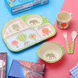 Cartoon Children 5 Pieces Tableware Animal Model Auxiliary Food Bowl Kindergarten Soup Bowl Dinner Bowl