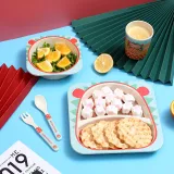 Square Cute Rabbit Pig Children 5 Pieces Tableware Animal Model Auxiliary Food Bowl Kindergarten Soup Bowl Dinner Bowl