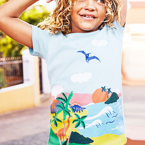 Toddler Boys T-shirts Coconut Tree Pattern Cotton Tops