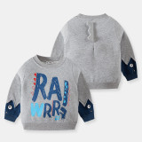 Toddler Boys Cartoon Little Monster Pattern Sweatshirts Long Sleeve Tops