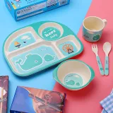 Cartoon Children 5 Pieces Tableware Animal Model Auxiliary Food Bowl Kindergarten Soup Bowl Dinner Bowl
