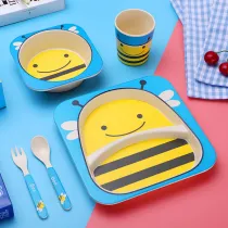 Square Animal Children 5 Pieces Tableware Auxiliary Food Bowl Kindergarten Soup Bowl Dinner Bowl