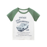 Toddler Boys T-shirts Cars Pattern Cotton Tops
