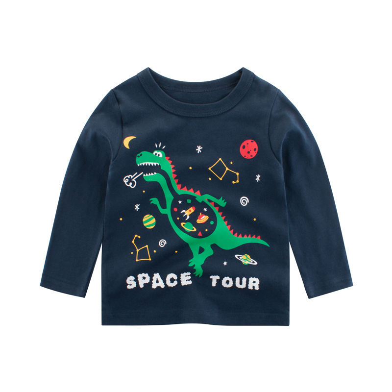 Toddler Boys Cartoon Dinosaur Pattern Sweatshirts Long Sleeve Tops