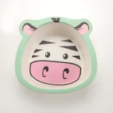 5 Pieces White Cow Bamboo Fiber Dinnerware Tableware Auxiliary Food Bowl Kindergarten Soup Dinner Bowl