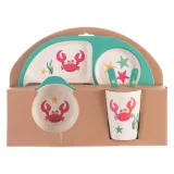 Cartoon Children 5 Pieces Tableware Animal Auxiliary Food Bowl Kindergarten  Plates Cups Dowl Spoons Forks