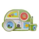 5 Pieces Cute Animal Toddler Kids Tableware Model Auxiliary Food Bowl Kindergarten Plates Cups Dowl Spoons Forks