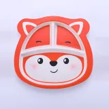 5 Pieces Orange Fox Bamboo Fiber Dinnerware Tableware Auxiliary Food Bowl Kindergarten Soup Dinner Bowl