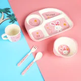 Cartoon Children 5 Pieces Tableware Animal Model Auxiliary Food Bowl Kindergarten Soup Bowl Dinner Bowl