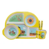 5 Pieces Cute Animal Toddler Kids Tableware Model Auxiliary Food Bowl Kindergarten Plates Cups Dowl Spoons Forks