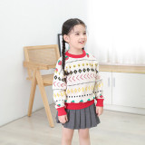 Toddler Girls Sweater Strawberry Pattern Pullover