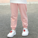 Toddler Girls Hearts Pattern Elastic Cuffs Casual Sports Pants