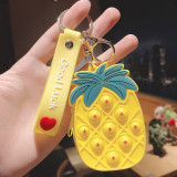 Fruit Silica Gel Pop It Fidget Toy Pendant Key Chain