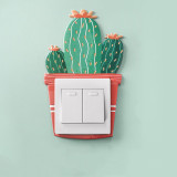 Green Cactus Fruit 3D Switch Paste Room Waterproof Decorative Wallpaper