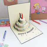 3D Pop Up Candle Cake Happy Birthday Greeting Gift Cards
