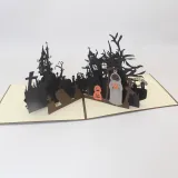 3D Pop Up Black Halloween Haunted House Pumpkin Ghost Greeting Cards