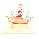 3D Pop Up Balloon Bear Birthday Cake Greeting Gift Cards