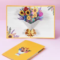 Pop Up 3D Flower Greeting Card with Envelopes for All Occasions