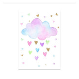 Rainbow Pink Stars Unicorn Heart Cloud Room Waterproof Decorative Wallpaper