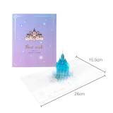 3D Pop Up Crystal Castle Butterfly Christmas Tree Greeting Gift Cards