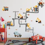 Engineering Truck Excavator Room Waterproof Decorative Wallpaper