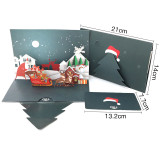 3D Christmas Holiday Cards with Santa Claus Greeting Cards 15*20cm