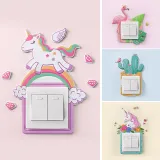 Unicorn Flamingos 3D Switch Paste Room Waterproof Decorative Wallpaper