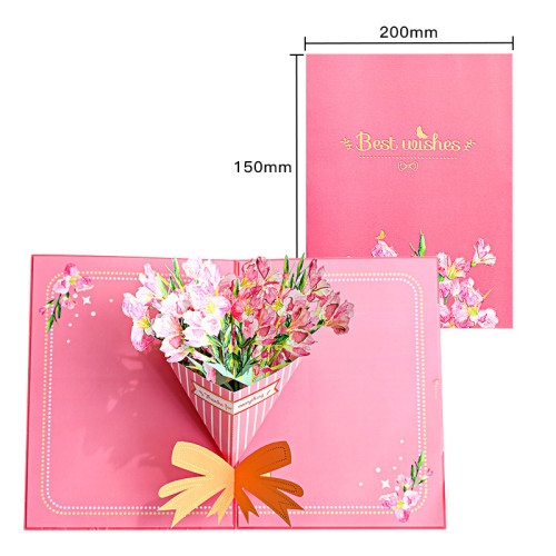 Beautiful Multicolor 3D Pop-Up Flower Birthday Greeting Thanksgiving Holiday Commemorative Gift Cards