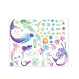 Rainbow Ombre Mermaid Bedroom Door Room Waterproof Decorative Wallpaper