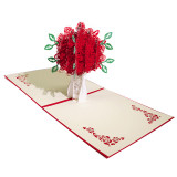 3D Rose Greeting Card Paper Cut Postcard Birthday Wedding Valentines Gift