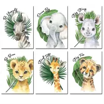 3pcs Animals Pictures Decorative Room Wallpaper