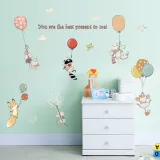 Colorful Rainbow Balloon Rabbit Bedroom Door Room Waterproof Decorative Wallpaper