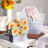 Multicolor 3D Pop Up Flower Birthday Greeting Thanksgiving Commemorative Handbag Cards