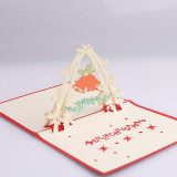 3D Paper Pop Up Christmas Bell Greeting Cards