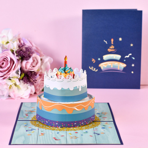 3D Pop Up Happy Birthday Cake Greeting Gift Cards