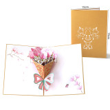 Beautiful 3D Pop-Up Flower Birthday Greeting Thanksgiving Holiday Commemorative Gift Cards