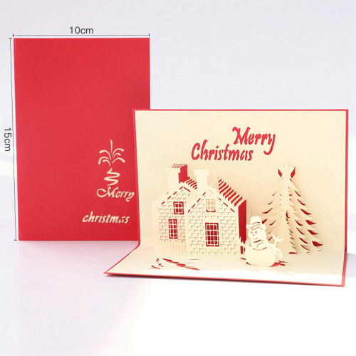 3D Christmas Holiday Cards with Santa Claus Greeting Cards 10*15cm