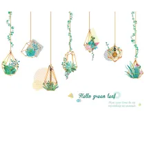 Plants Hanging Basket Room Waterproof Decorative Wallpaper