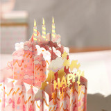 3D Pop Up Birthday Cake Greeting Gift Cards