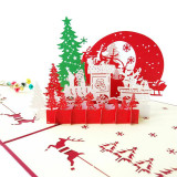 Multicolor 3D Pop Up Christmas Santa Deer Greeting Cards